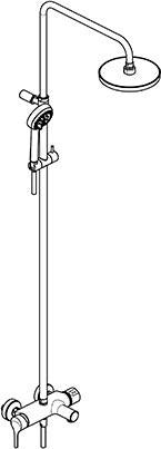 KLUDI LOGO NEO Dual Shower System mit Wanneneinlauf – Chrom, 3 Strahlarten, höhenverstellbar