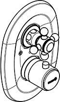 KLUDI 1926 UP-Thermostatarmatur Feinbau-Set Absperrventil chrom – thermostatische Temperaturregelung