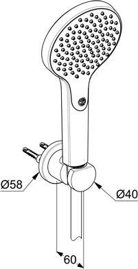 KLUDI DIVE X Wannen-Brause-Set 1S Chrom – Handbrause mit Antikalksystem und 1250 mm Schlauch