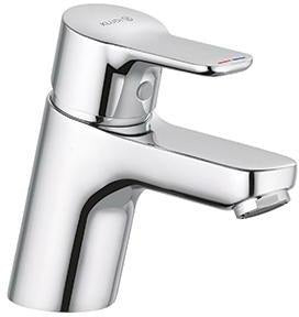 KLUDI PURE&EASY Waschtisch-Einhandhebelmischer 60 mit Metall-Ablaufgarnitur und Temperaturbegrenzung, Chrom