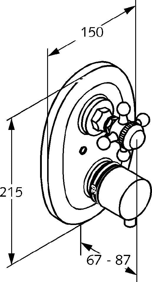 KLUDI 1926 UP-Thermostatarmatur Feinbau-Set Absperrventil chrom – thermostatische Temperaturregelung