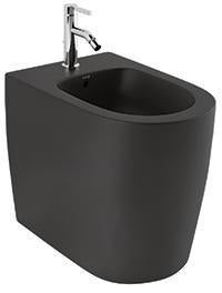 KLUDI RESA R Stand-Bidet 55 cm mattschwarz mit verdeckter Befestigung und Überlauf