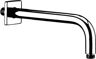 KLUDI A-QA Wand-Brausearm 250 mm eckige Rosette Chrom – starr für Tellerkopfbrause