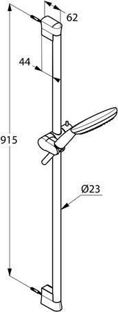 KLUDI FRESHLINE Brause-Set 3S L=600mm chrom – 3 Strahlarten, 1600mm Schlauch