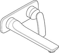 KLUDI BALANCE 2-Loch-Waschtisch-Einhandmischer Wandmontage 235 mm chrom