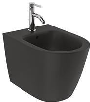 KLUDI-RESA R Wand-Bidet 52 cm in Mattschwarz mit verdeckter Befestigung