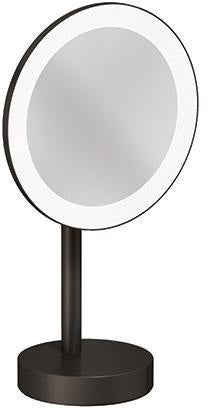 KLUDI VELA R LED-Kosmetikspiegel freistehend chrom – 3-fach Vergrößerung, 2 Farbtemperaturen