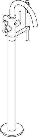 KLUDI NOVA FONTE PURISTIC Freistehende Wannenarmatur Chrom – 2-Griff, Standmontage, DN 20