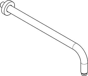 KLUDI A-QA Brausearm 250 mm Chrom – starrer Wand-Brausearm mit Rosette