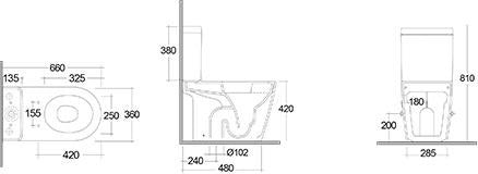 KLUDI RESA R Stand-WC 60 cm Spiralflush spülrandlos weiß glänzend