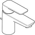 KLUDI PURE & STYLE Waschtisch-Einhandmischer 75 mit Metall-Ablaufgarnitur, chrom