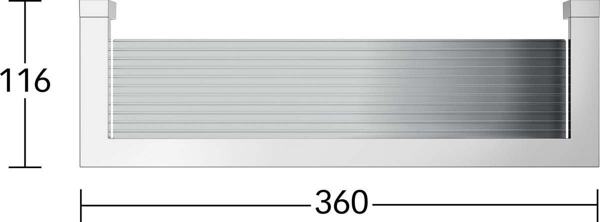 KEUCO Duschablage Edition 90 Square mit Glasabzieher, verchromt/Aluminium, 360 mm