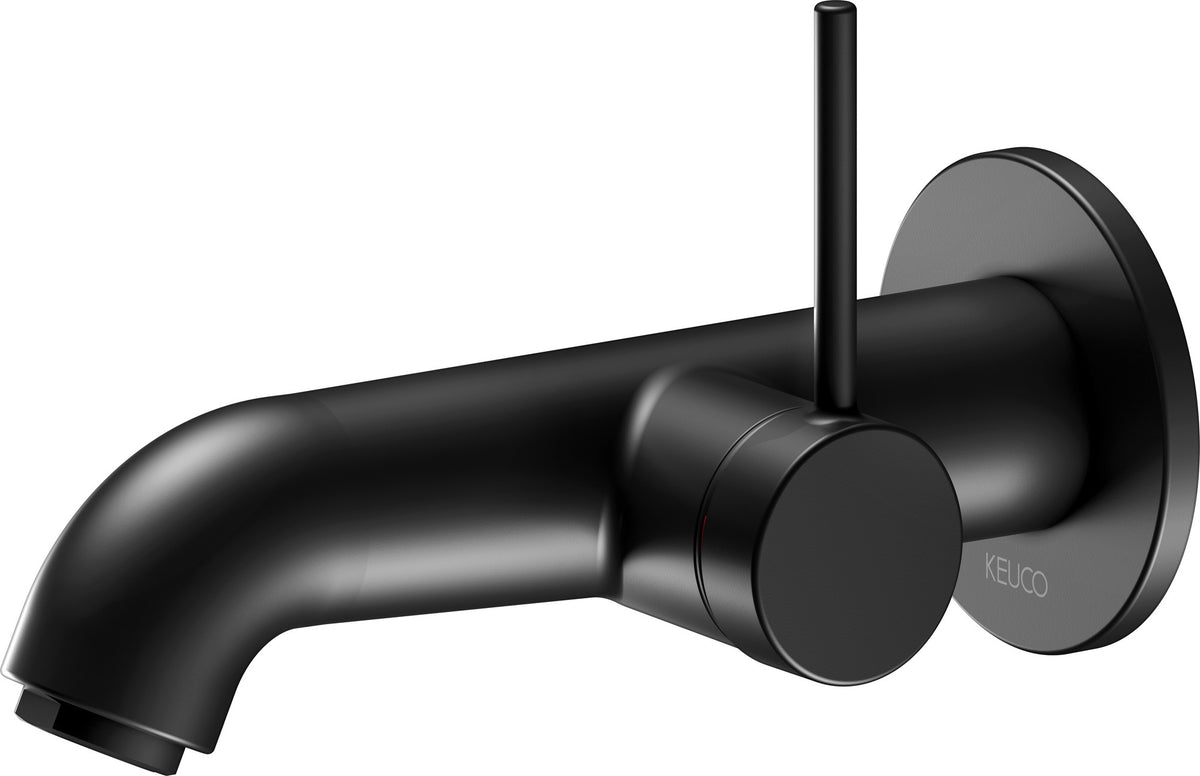 KEUCO IXMO Einhebel-Waschtischmischer Unterputz, rund, Ausladung 165 mm, schwarz matt