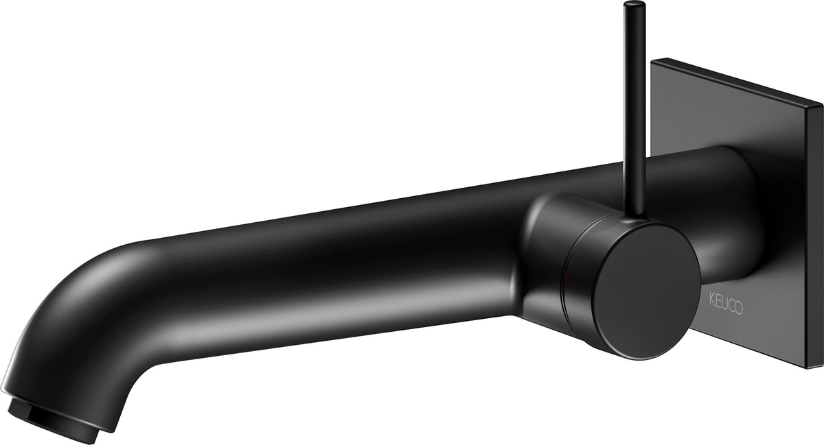 KEUCO IXMO Pure Einhebel-Waschtischmischer Unterputz, eckig, Ausladung 165 mm, schwarz matt