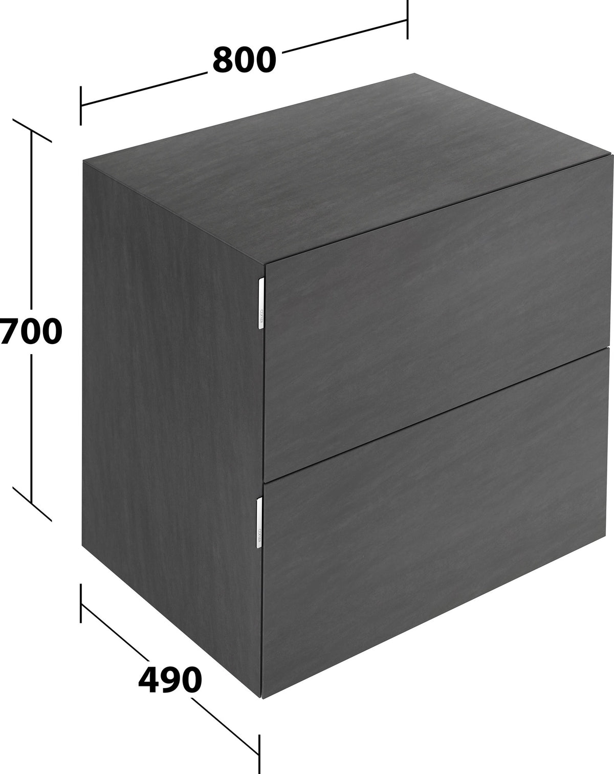 KEUCO Edition 11 Art Sideboard 400 mm mit 2 Auszügen und Beleuchtung – Weiß / Glas Weiß