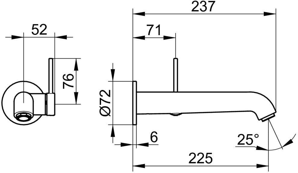 KEUCO IXMO Einhebel-Waschtischmischer Unterputz, rund, Ausladung 165 mm, schwarz matt
