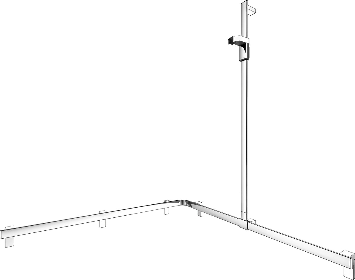 KEUCO AXESS Duschhandlauf 850 mm rechts mit Brausestange, silber-eloxiert
