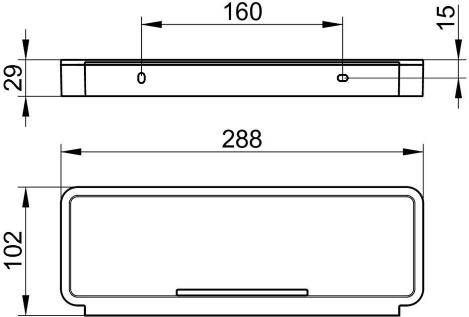 KEUCO Duschkorb Plan 14958 – Verchromt/Schwarzgrau, Rechteckig, Wandmontage, Mit Einsatz