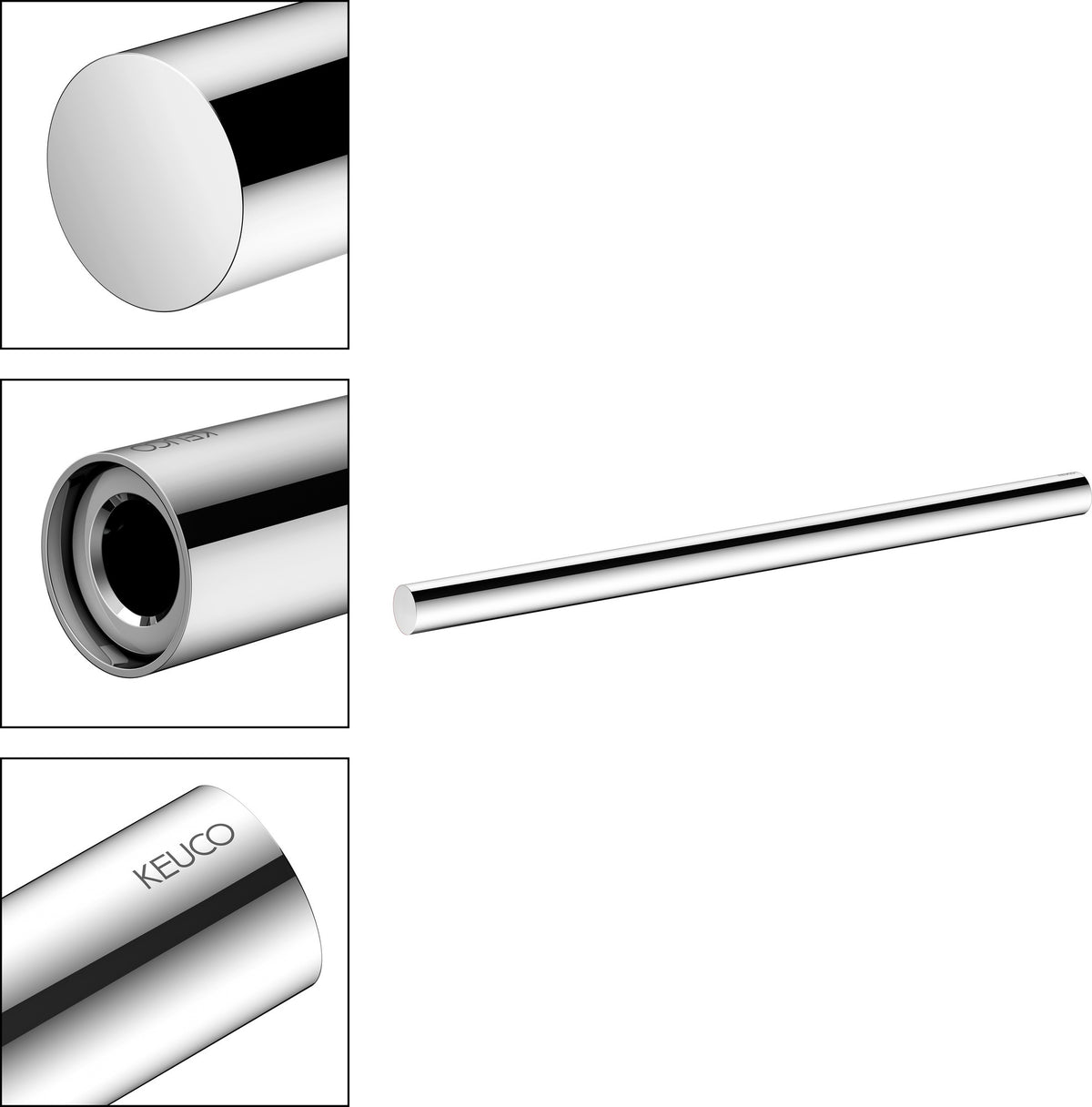 KEUCO REVA Handtuchhalter 450 mm schwarz matt – 1-armig, starr, Wandmontage