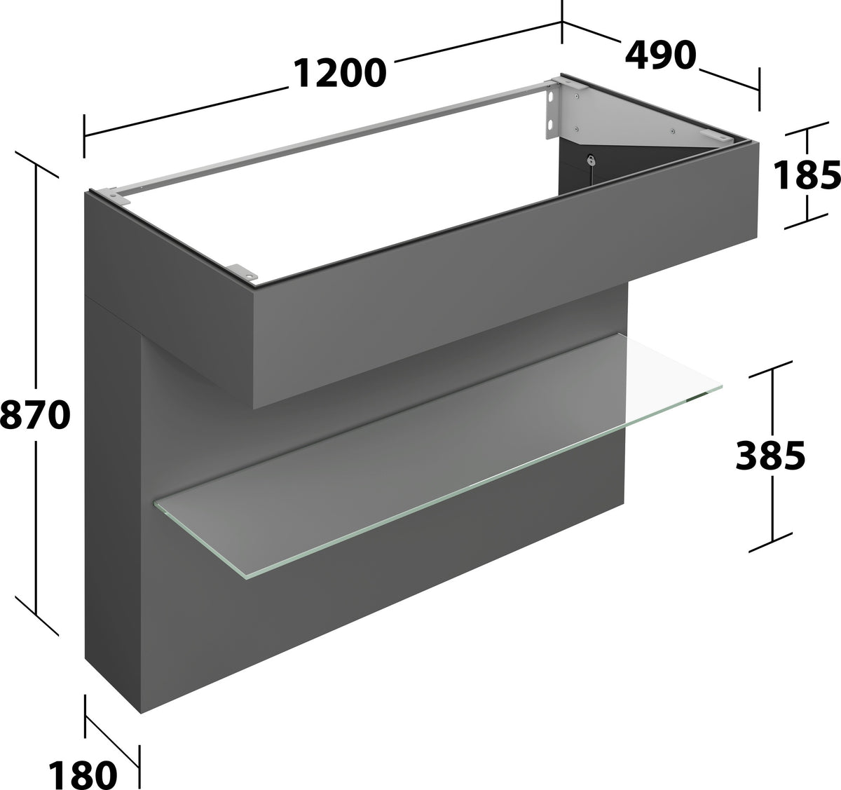 KEUCO Edition 11 Art Waschtischunterbau 800 mm mit Glasablage und Beleuchtung in Weiß