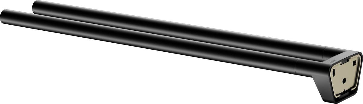 KEUCO REVA Handtuchhalter 450 mm schwarz matt – 2-armig, starr, Wandmontage