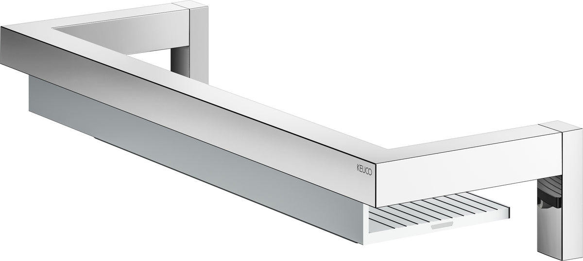 KEUCO Duschablage Edition 90 Square mit Glasabzieher, verchromt/Aluminium, 360 mm