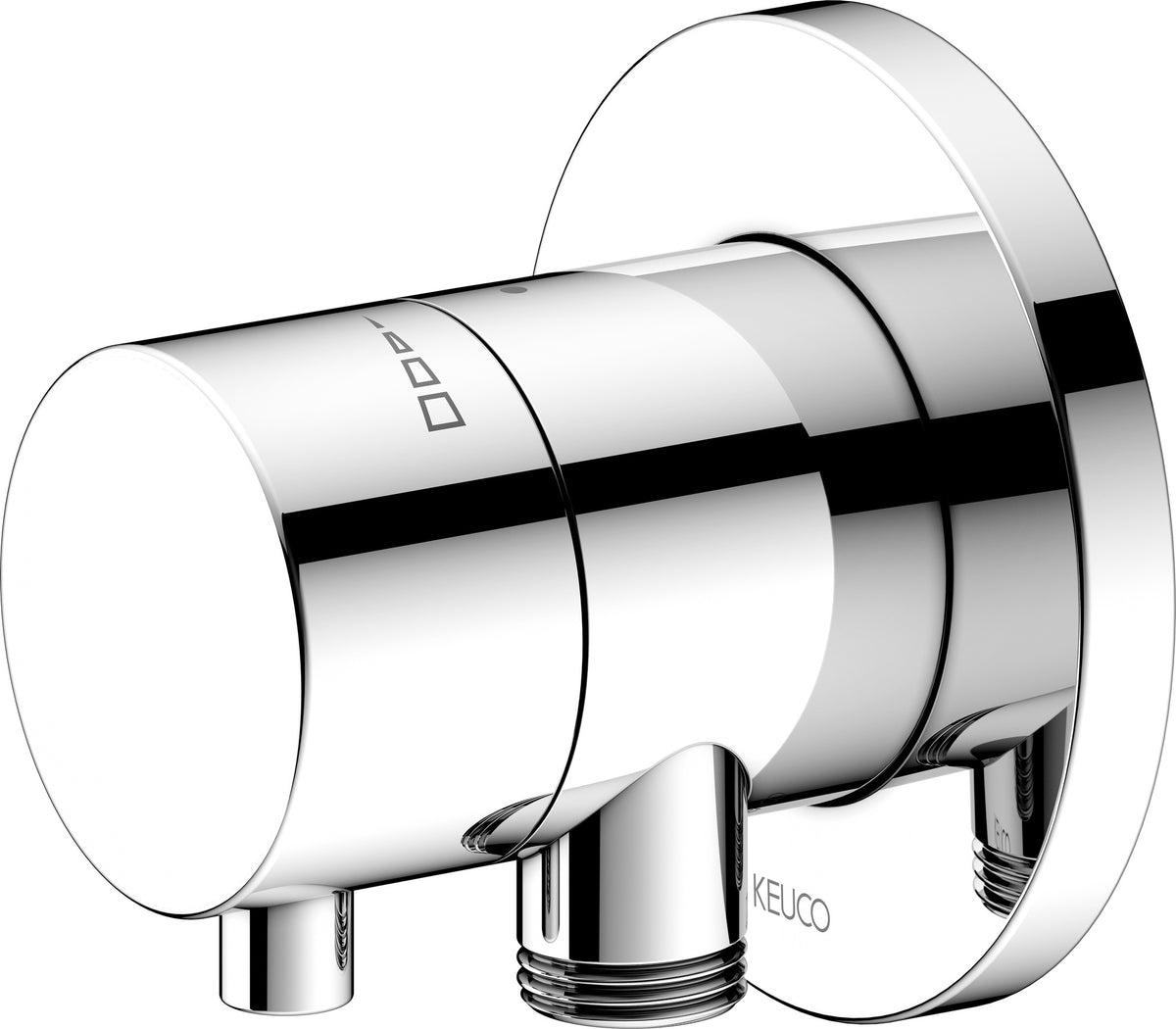KEUCO IXMO Comfort Absperrventil rund verchromt mit Schlauchanschluss und Brausehalter