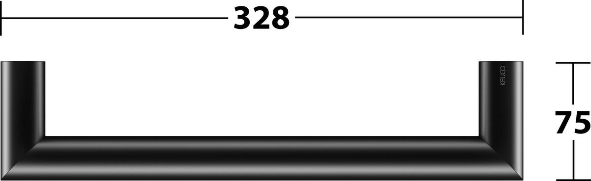 KEUCO REVA Haltegriff 328 mm in Schwarz matt – Wandmontage, Metall, gerade