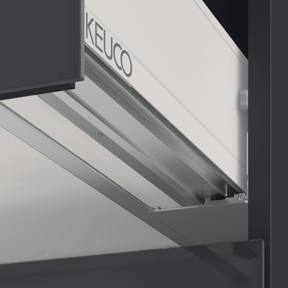 KEUCO X-Line Waschtischunterbau 1200 mm mit 2 Auszügen, anthrazit, wandmontiert, ohne Griff