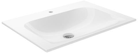 KEUCO X-Line Keramik-Waschtisch 655 mm weiß ohne Hahnlochbohrung mit CleanPlus