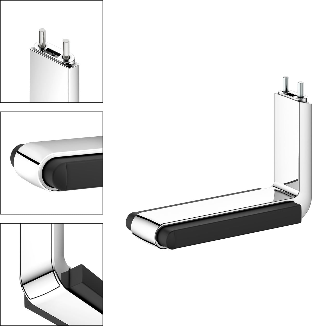 KEUCO AXESS Toilettenpapierhalter 35062 für Stützklappgriff 35003, verchromt/weiß