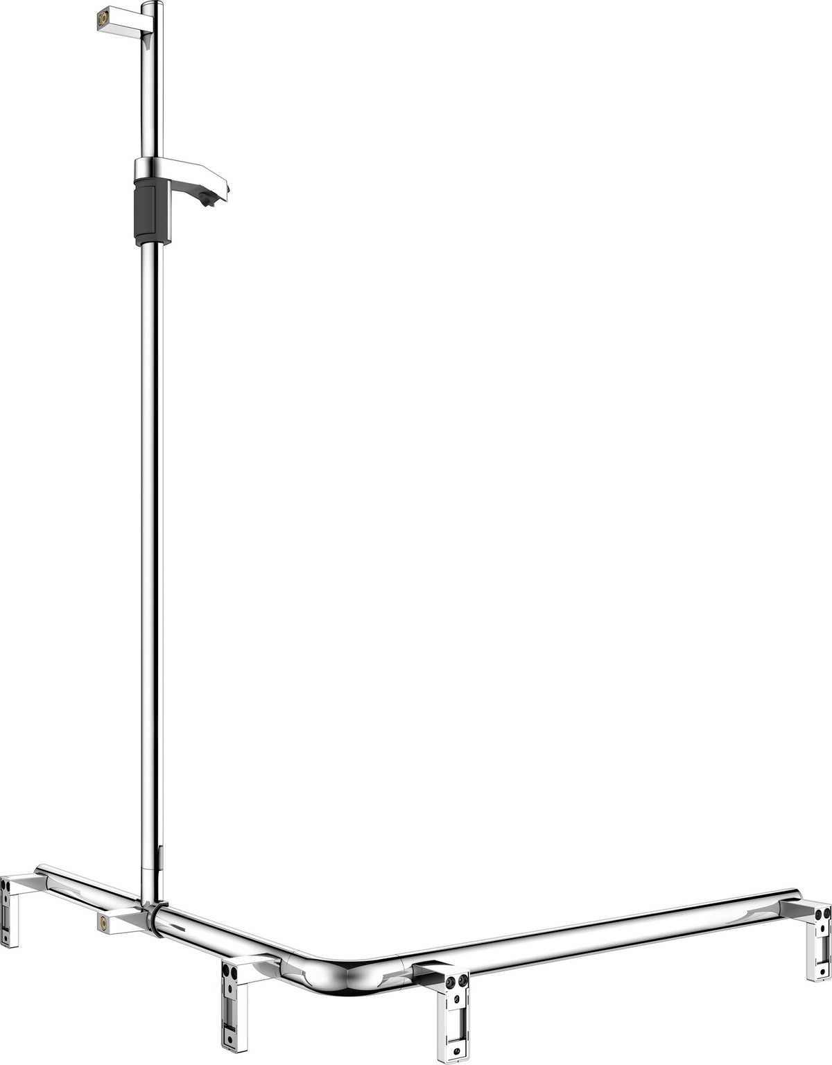 KEUCO AXESS Duschhandlauf 850 mm rechts mit Brausestange, silber-eloxiert