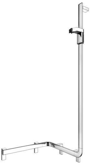 KEUCO AXESS Duschhandlauf 550/531/1301 mm mit Brausestange rechts, silber-eloxiert