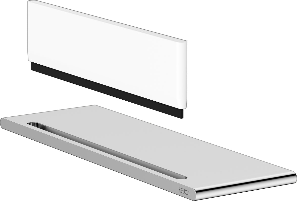 KEUCO Edition 400 Duschablage mit Glasabzieher, Aluminium silber-eloxiert, 328 mm
