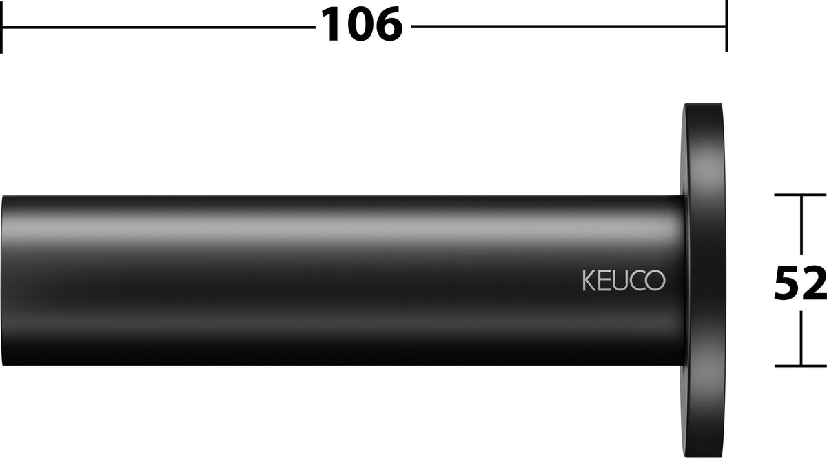 KEUCO REVA Ersatzrollenhalter schwarz matt – Wandmontage, Metall, zum Kleben oder Schrauben