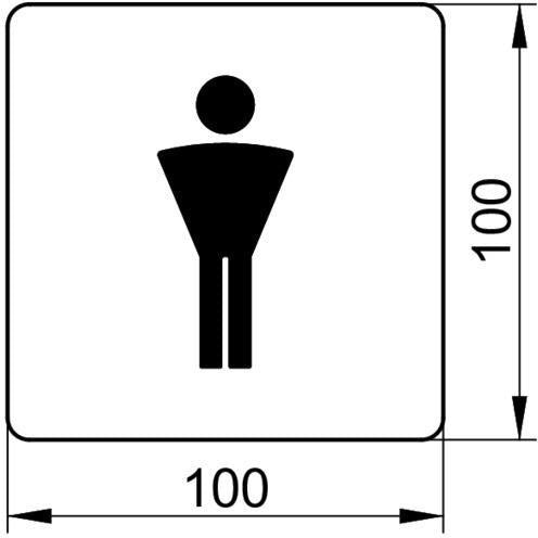 KEUCO Plan Türschild Herren Edelstahl 100x100 mm – Symbol Herren, Serie Plan