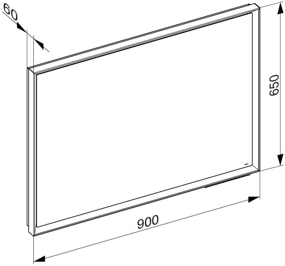 KEUCO Royal Lumos Lichtspiegel 700 x 650 mm, schwarz-eloxiert, LED-Beleuchtung