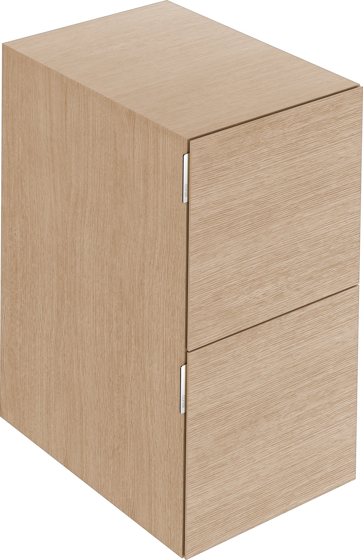 KEUCO Edition 11 Art Sideboard 400 mm mit 2 Auszügen und Beleuchtung – Weiß / Glas Weiß