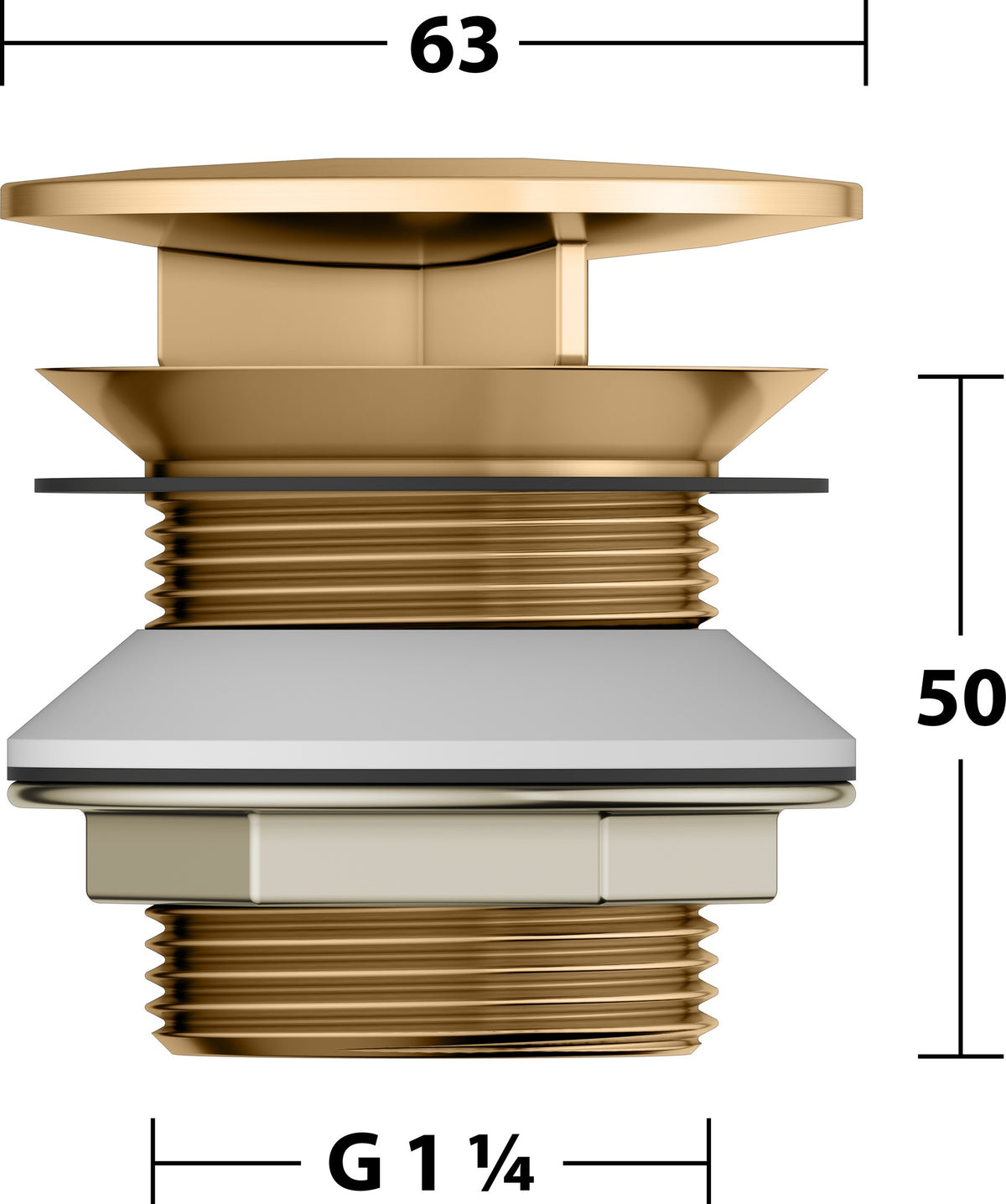 KEUCO Schaftventil G 1 1/4 mit Haube, verchromt – Armaturenzubehör 59904