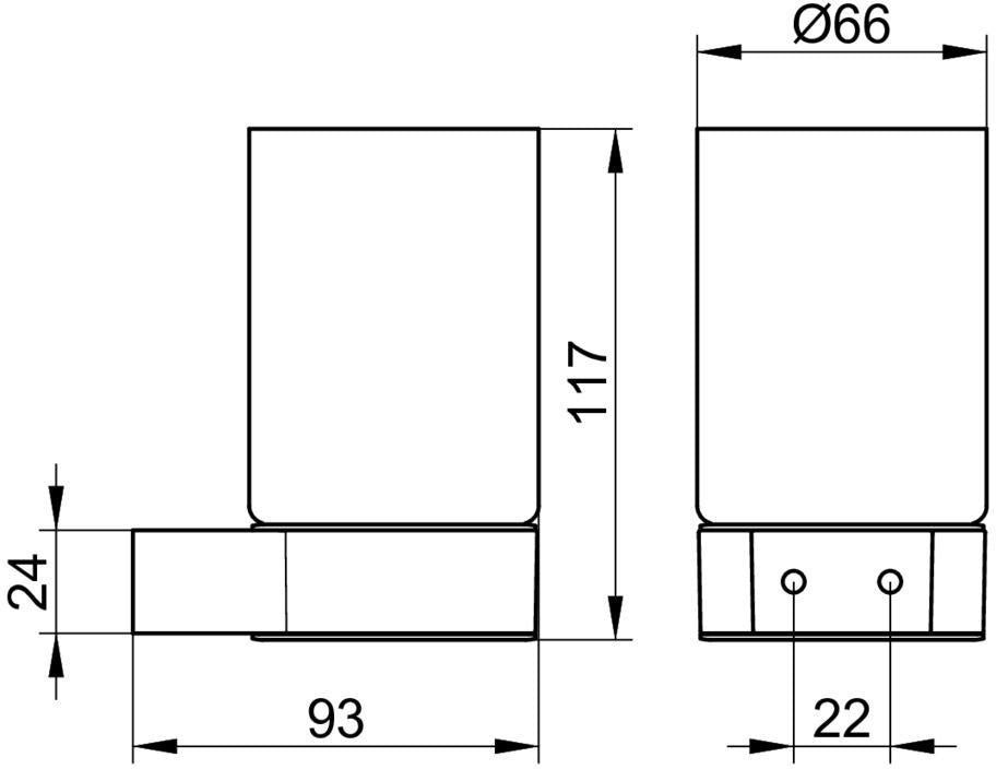KEUCO Plan Glashalter mit Echtkristall-Glas, verchromt, Wandmontage, 116 mm
