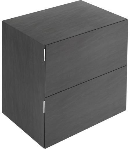 KEUCO Edition 11 Art Sideboard 400 mm mit 2 Auszügen und Beleuchtung – Weiß / Glas Weiß