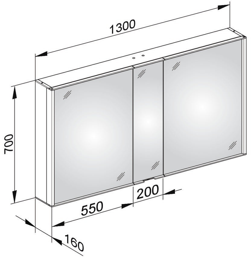 KEUCO Royal Match Spiegelschrank 650 mm – Wandeinbau, LED, 2 Türen, Touch-Dimmer