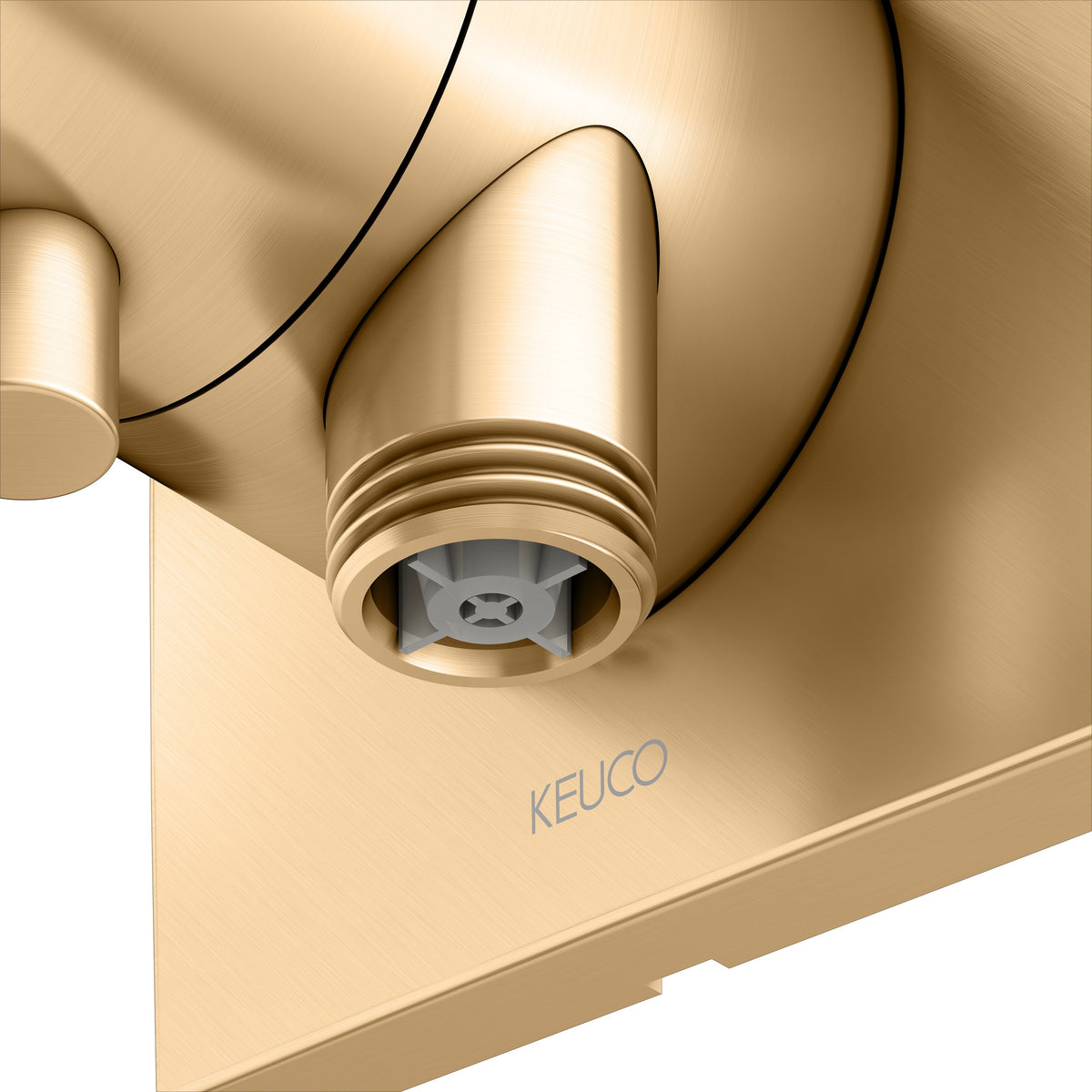 KEUCO IXMO Comfort 3-Wege Ab- und Umstellventil Unterputz, rund, Messing gebürstet