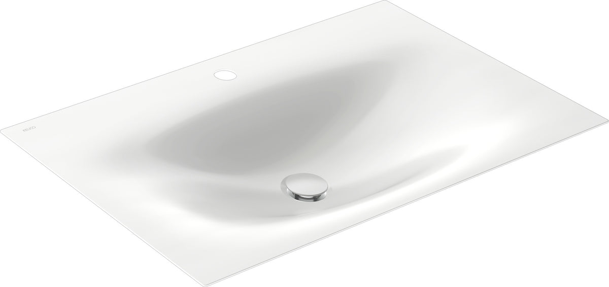 KEUCO Edition 11 Art Emaille-Waschtisch 806 mm mit 1-Loch-Bohrung in Weiß