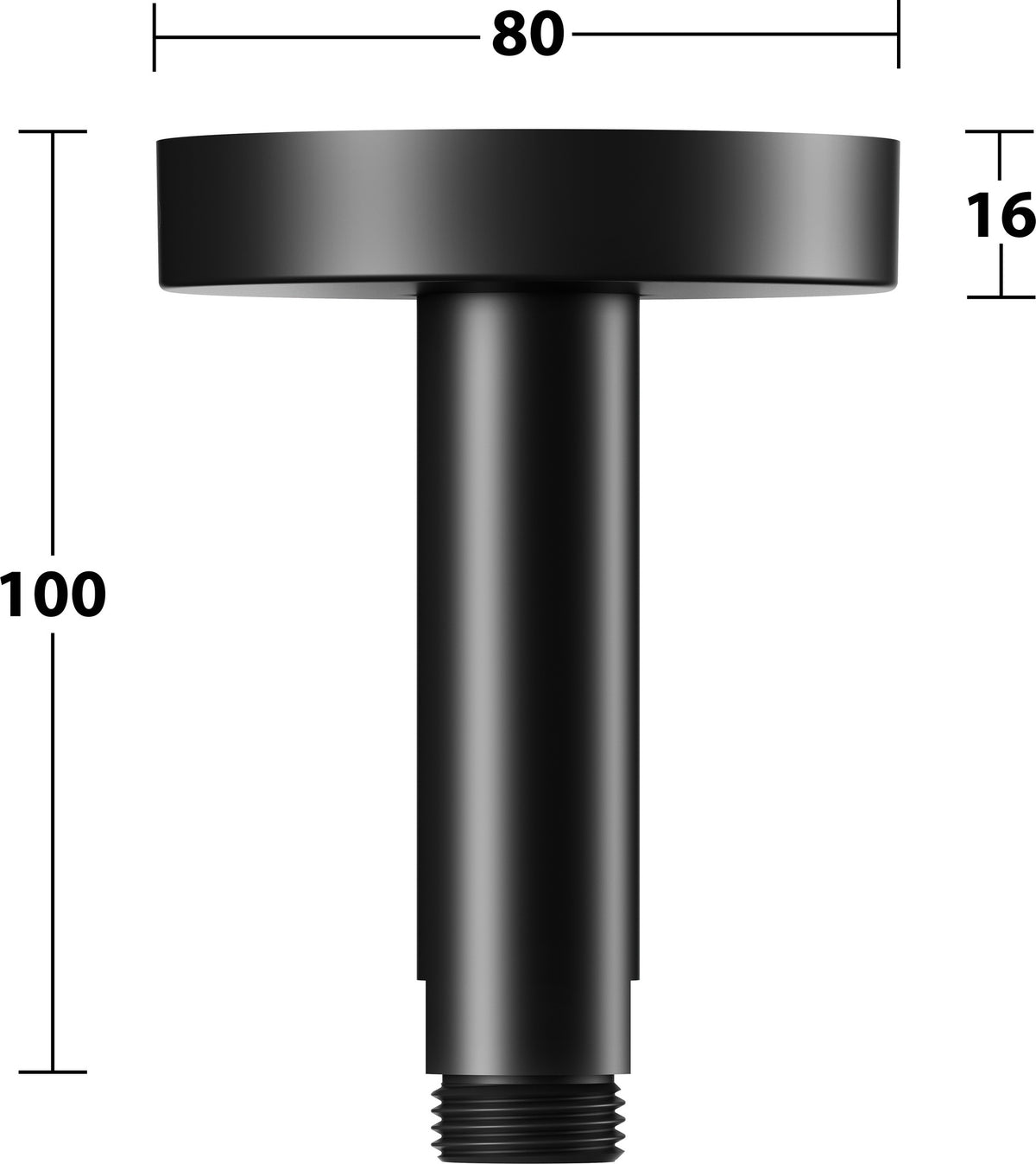 KEUCO Brausearm Elegance 51688, Deckenanschluss, 100 mm, verchromt – Rundes Design für die Deckenmontage