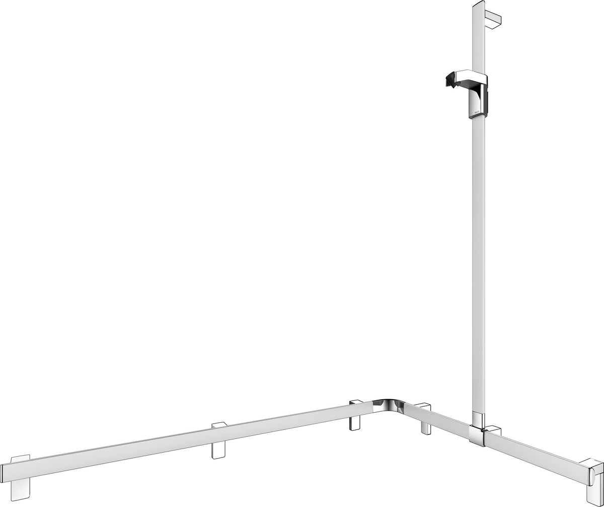 KEUCO AXESS Duschhandlauf 850 mm rechts mit Brausestange, silber-eloxiert