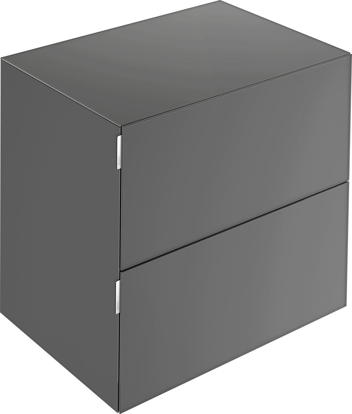 KEUCO Edition 11 Art Sideboard 400 mm mit 2 Auszügen und Beleuchtung – Weiß / Glas Weiß