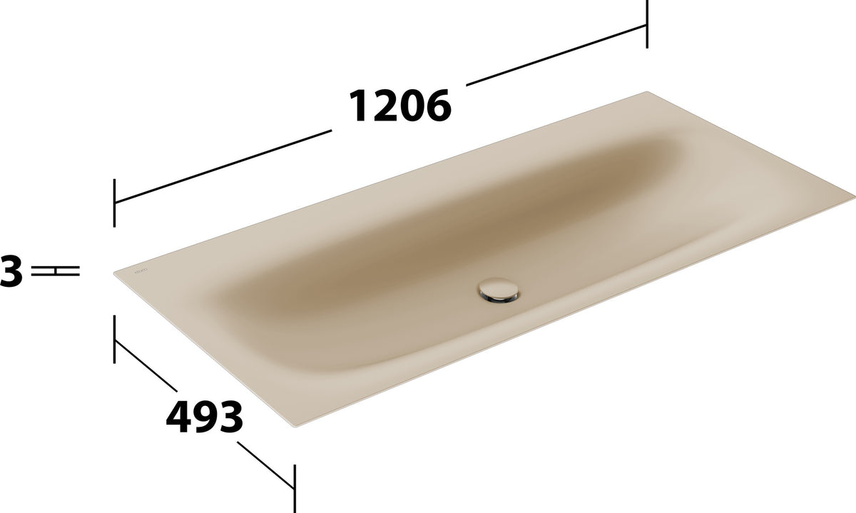 KEUCO Edition 11 Art Emaille-Waschtisch 806 mm mit 1-Loch-Bohrung in Weiß