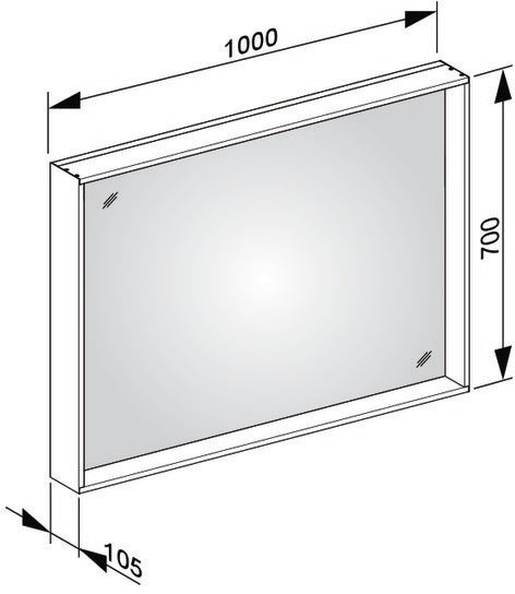 KEUCO X-Line Kristallspiegel 460x850 mm anthrazit – Rahmenloser Wandspiegel ohne Beleuchtung
