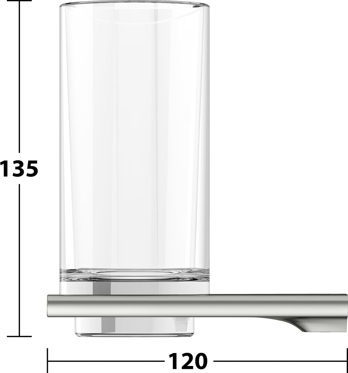 KEUCO Edition 400 Glashalter mit Echtkristall-Glas, verchromt – Wandmontage, softcube Design